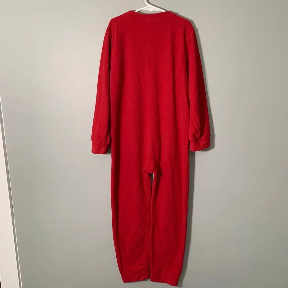 5/$25 The Children's Place Kids Red Santa Fleece Pajamas Size M‎ 7/8 Sleeper